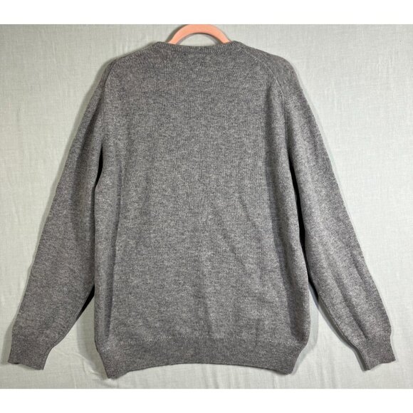 Johnston of Elgin Made in Scotland Sweater Mens Size 46 Gray Wool Pullover Crew - Picture 2 of 8